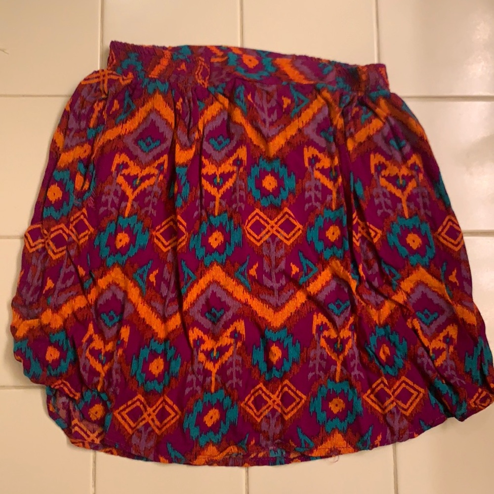 Kavu XS skirt Geometric Tribal Pattern pockets